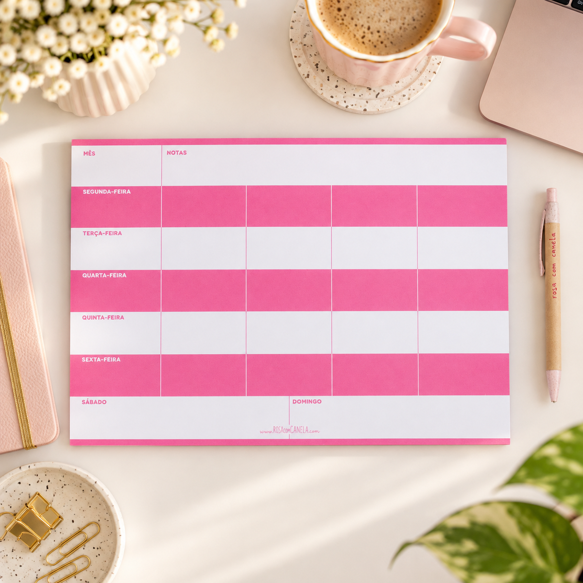 Planner A4 Rosa Forte