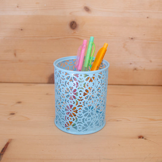 Porta Canetas Metálico Redondo AZUL