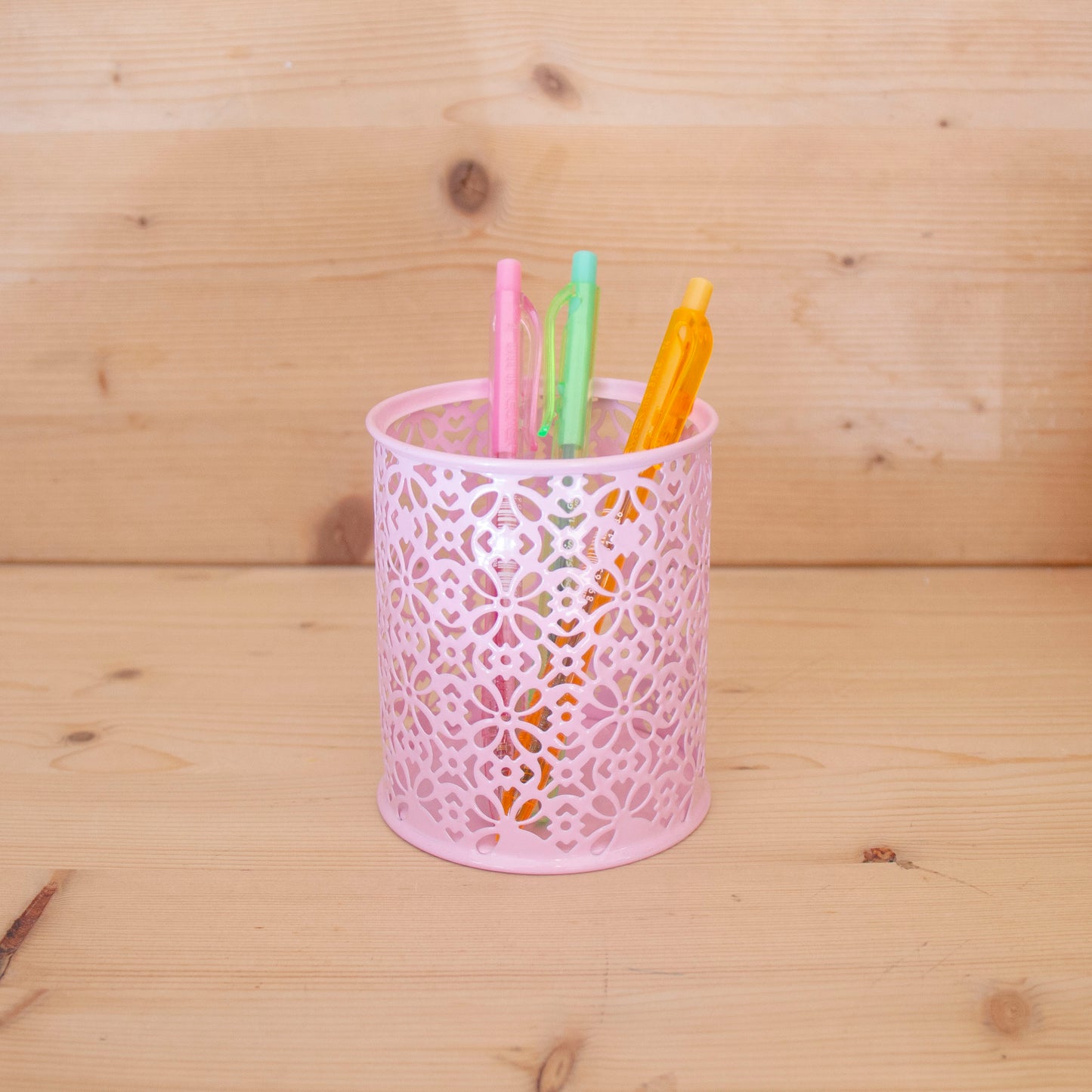 Porta Canetas Metálico Redondo ROSA CLARO