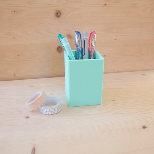 Porta Canetas Silicone Pastel Menta