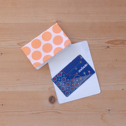 Porta Cartões Napa 6 x 9 cm ESSENCE DOTS ORANGE