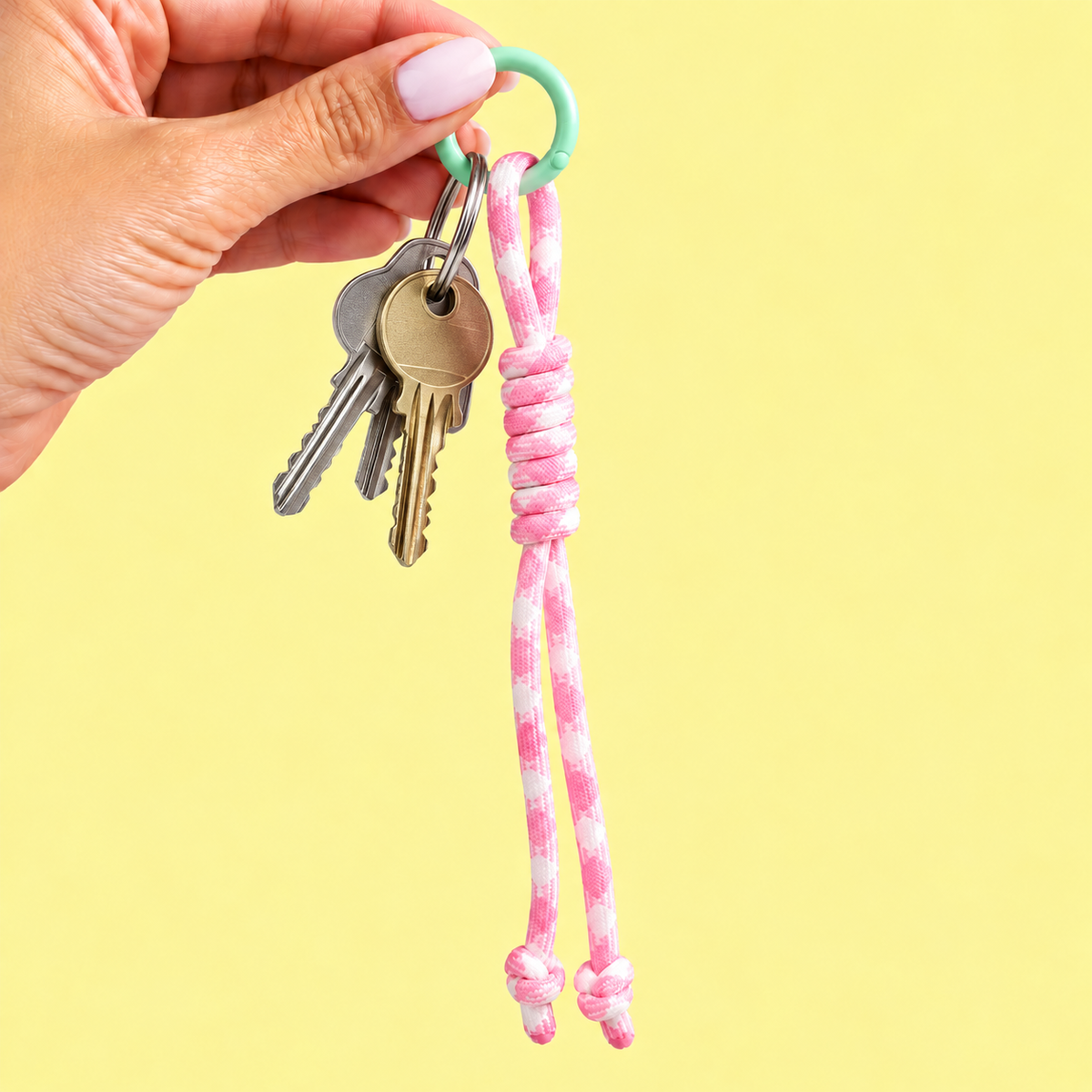 Porta Chaves Cordão Rosa (Menta)