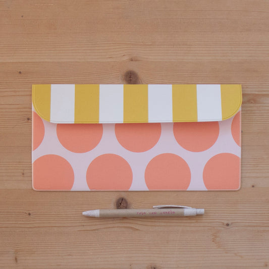 Porta Documentos Napa 24,5 x 13 cm ESSENCE DOTS ORANGE