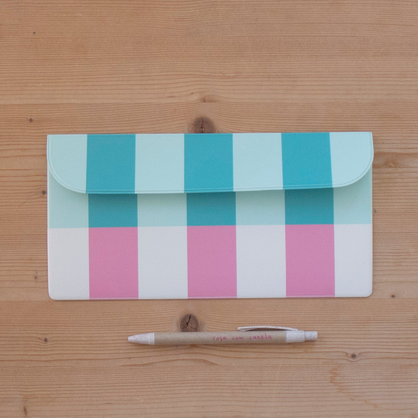 Porta Documentos Napa 24,5 x 13 cm GOIABA BIG STRIPES