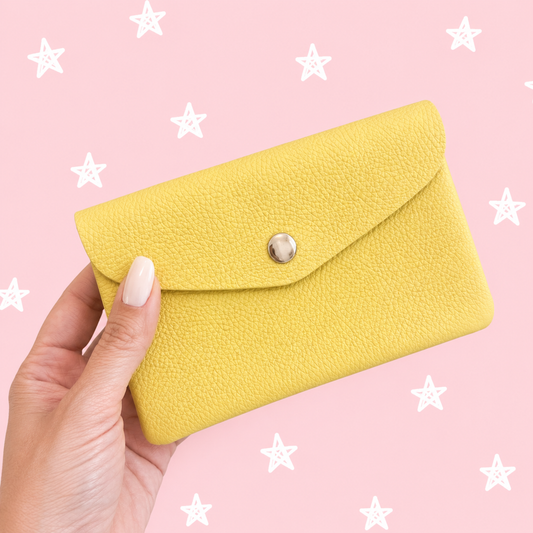 Porta Moedas Pele 15 x 9 cm AMARELO