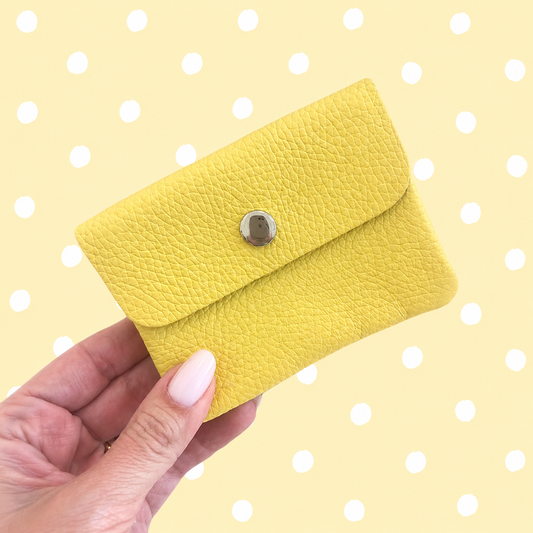 Porta Moedas Pele 10,5 x 8 cm AMARELO