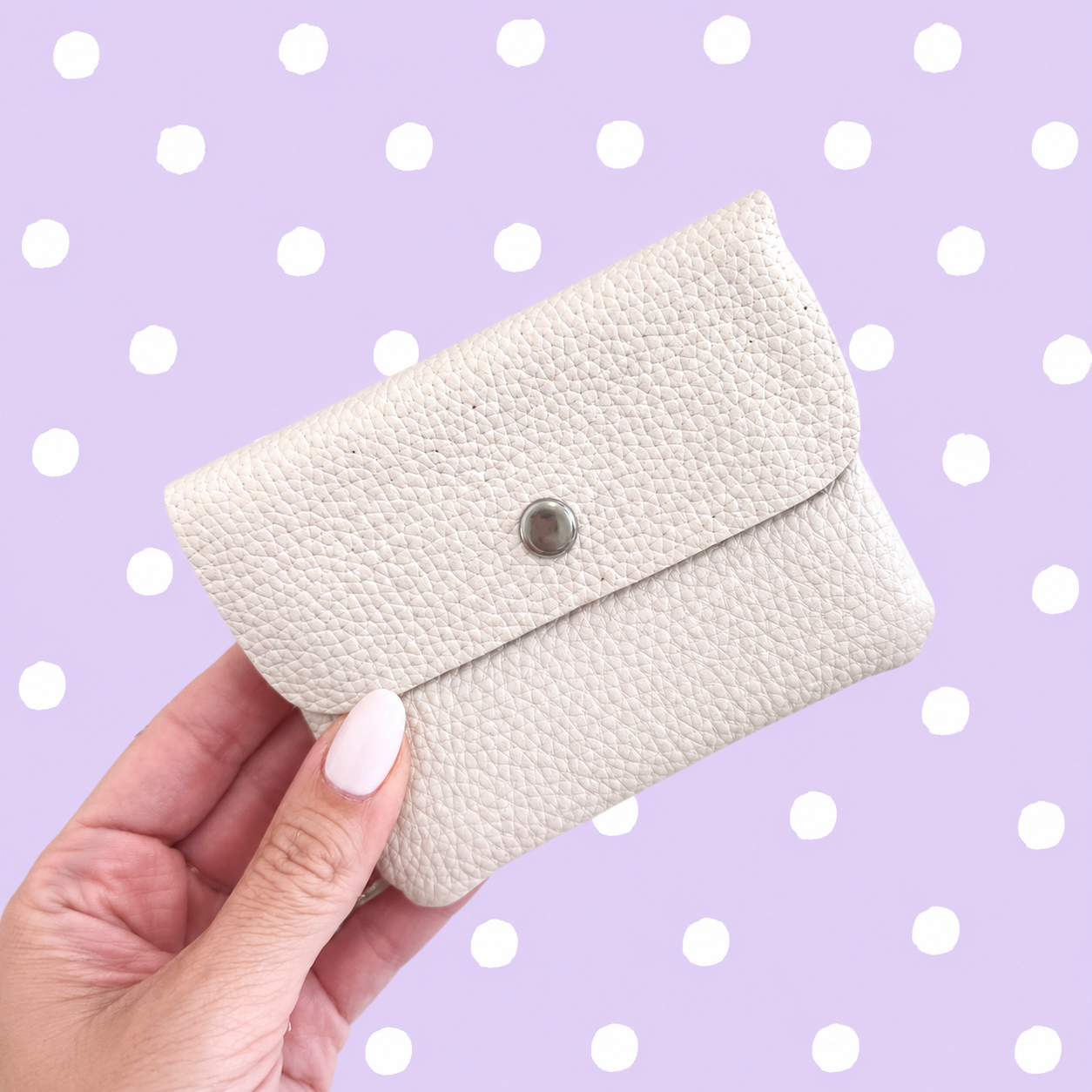 Porta Moedas Pele 10,5 x 8 cm CREME