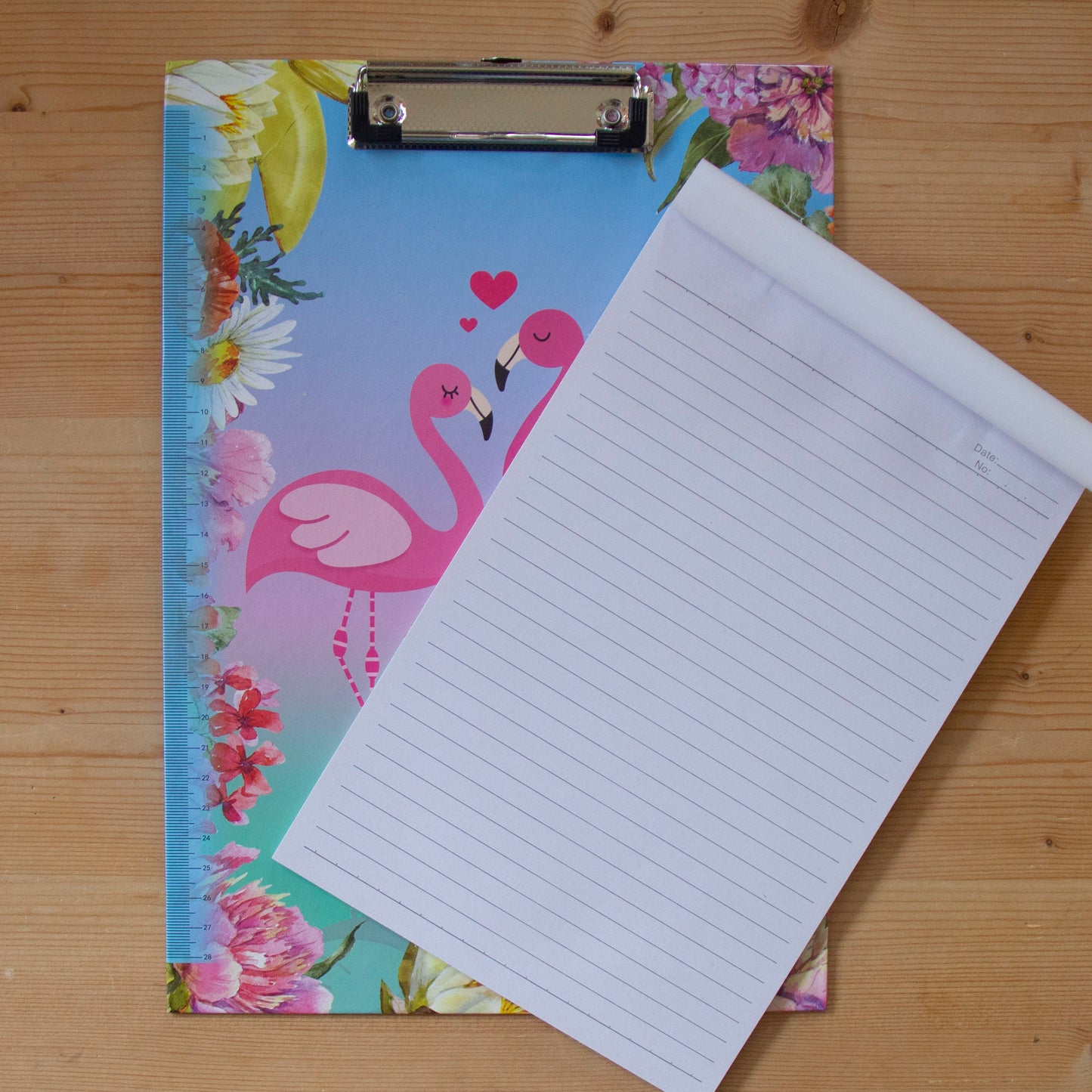 Prancheta A4 com bloco Flamingo AZUL