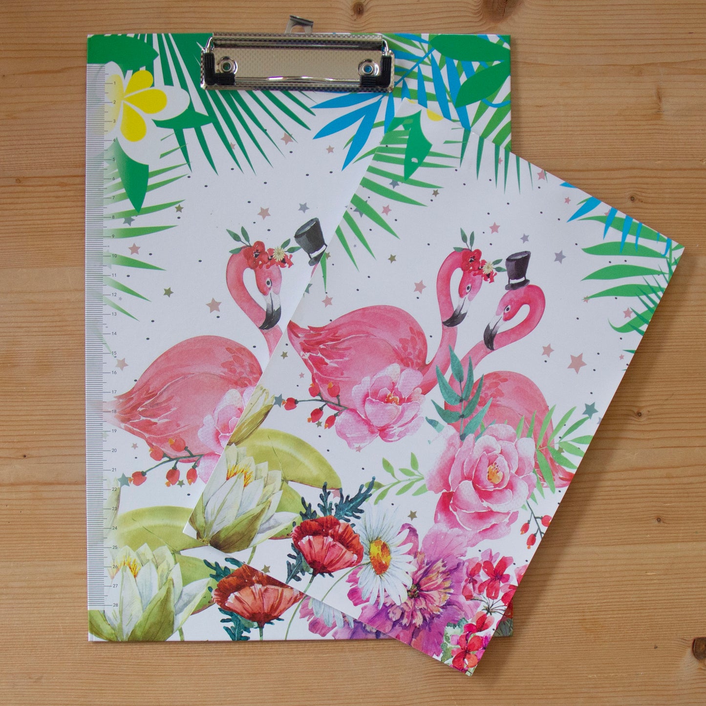 Prancheta A4 com bloco Flamingo BRANCO