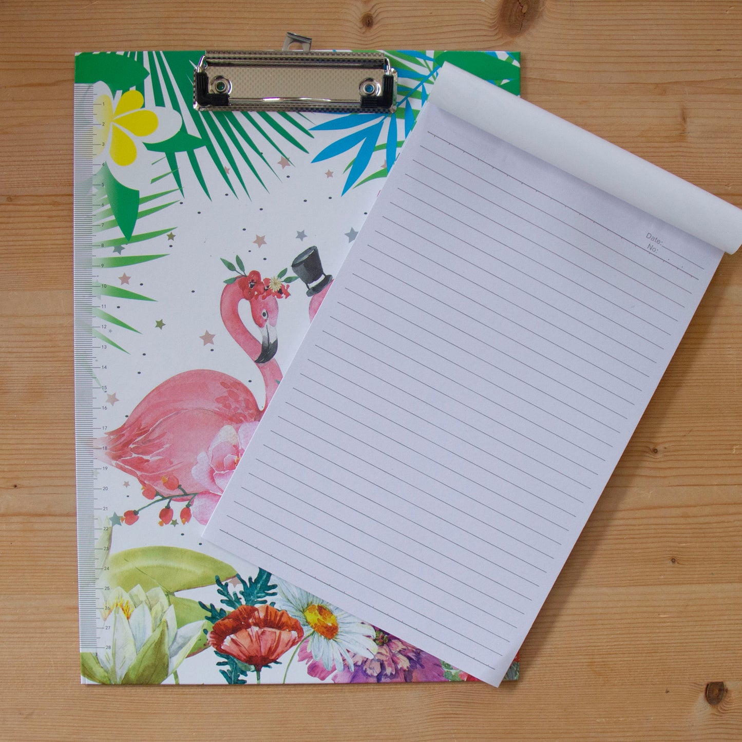 Prancheta A4 com bloco Flamingo BRANCO