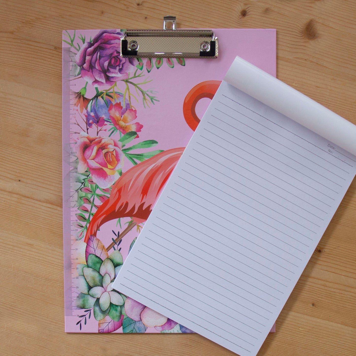 Prancheta A4 com bloco Flamingo ROSA