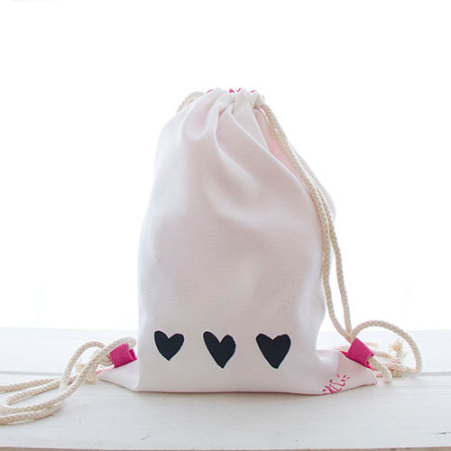 Mochila de Cordões Small 27x37 3 Hearts