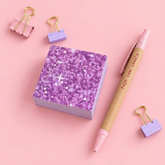 Sticky Notes 50x50mm Glitter Purple