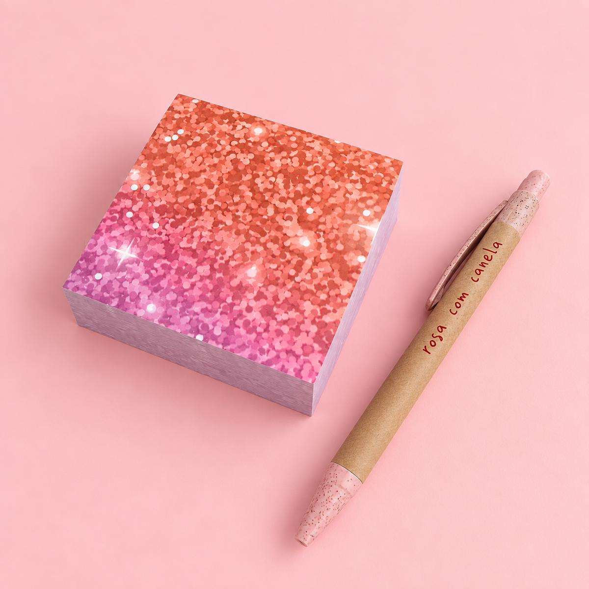 Sticky Notes 74x74mm BIG Glitter Orange