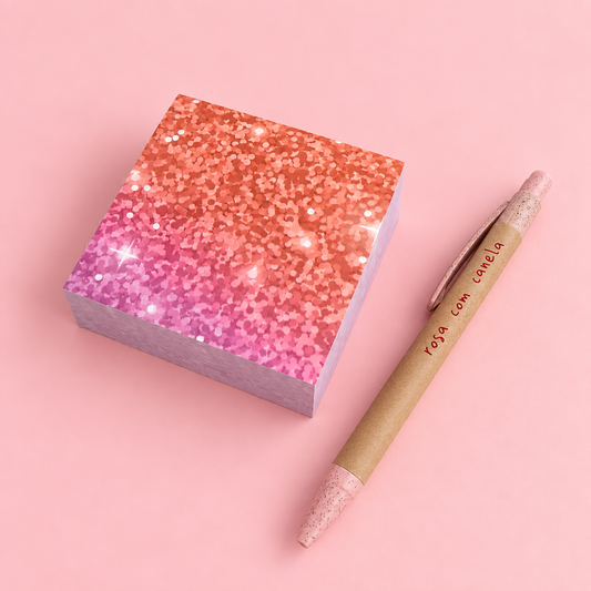 Sticky Notes 74x74mm BIG Glitter Orange