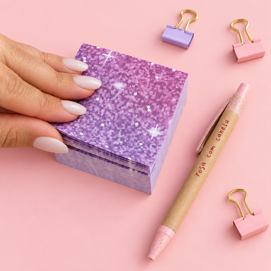 Sticky Notes 74x74mm BIG Glitter Purple