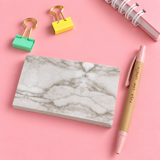 Sticky Notes 75x125mm Marble White