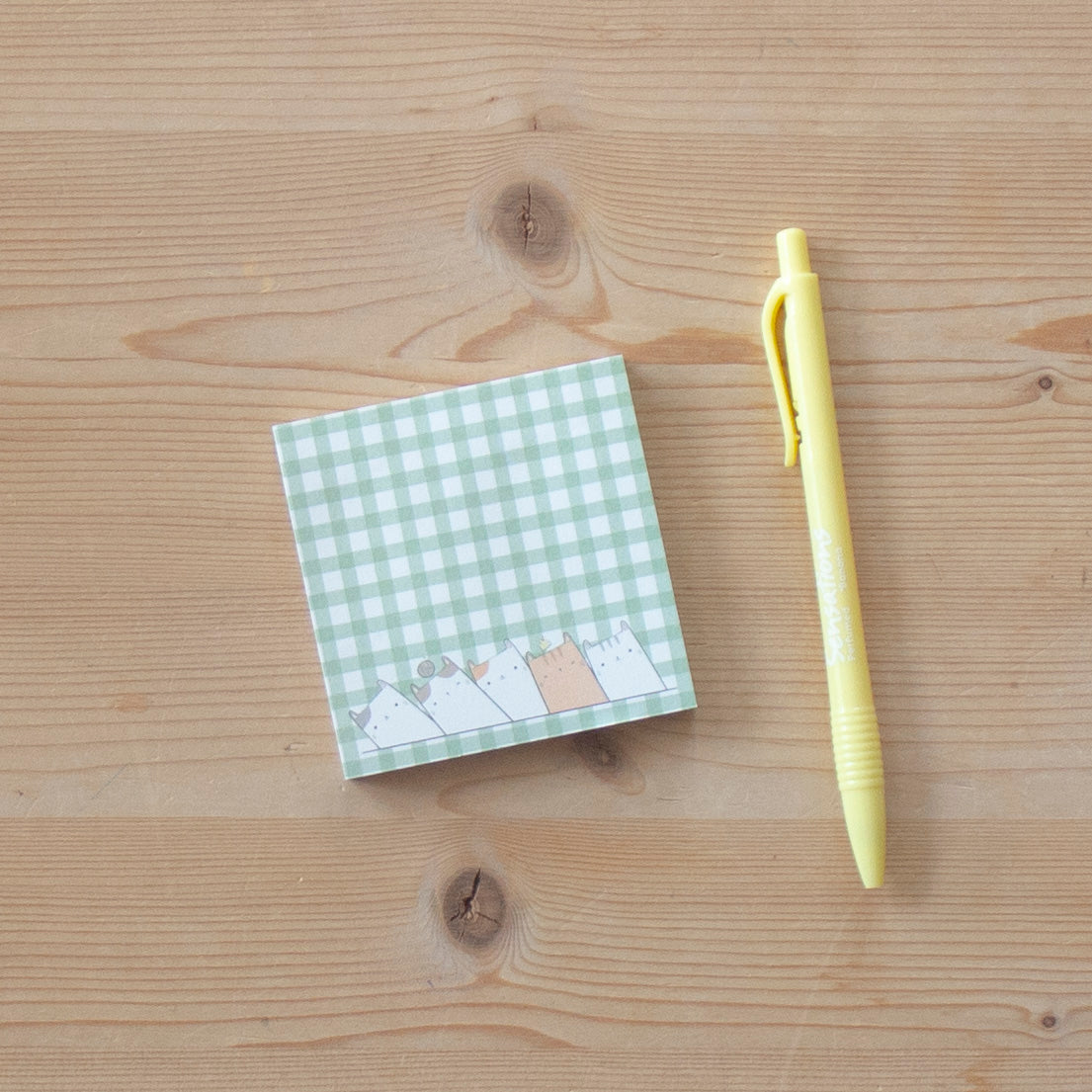 Sticky Notes 78x78mm GREEN CATS