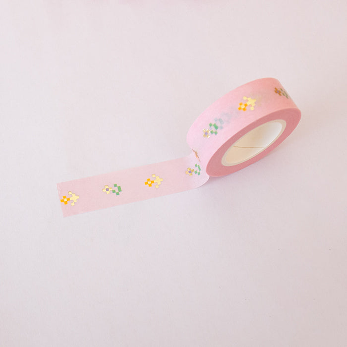 Washi Tape Floral Pink Gold