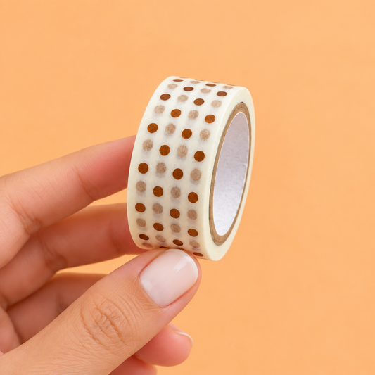 Washi Tape (15mm x 5m) White Dots CASTANHO