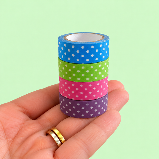 Kit 4 Washi Tape (15mm x 5m) Dots