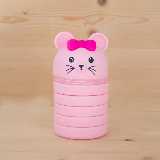 Estojo Extensível Silicone Ratinho Rosa