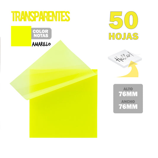 Sticky Notes (76x76 mm) Transparente Amarelo