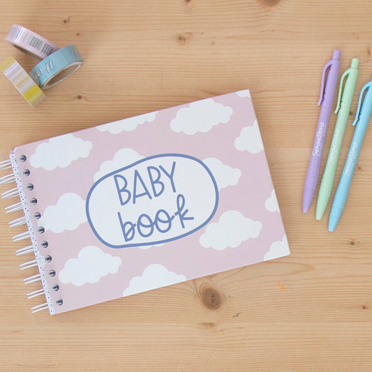 Baby Book A5 Clouds Pink