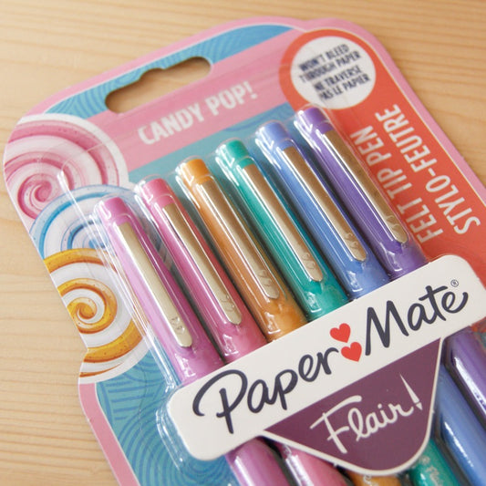 Kit 6 Canetas Marcador de cor Paper Mate Candy Pop