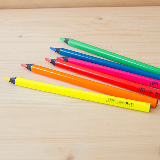Kit 6 Lápis de cor Jumbo Néon