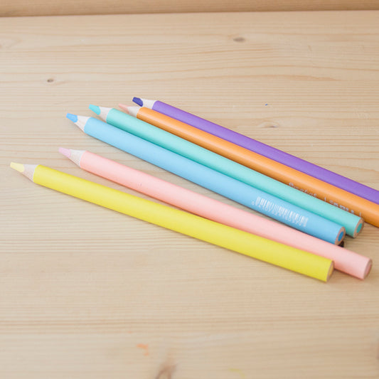 Kit 6 Lápis de cor Jumbo Pastel