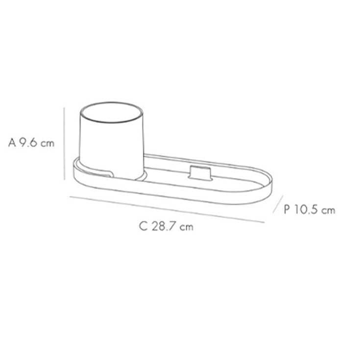 Organizador de mesa Holder Tray Cinza Escuro
