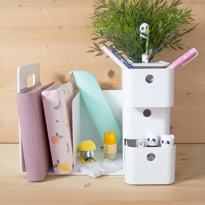Organizador de mesa Combo Rack Branco*