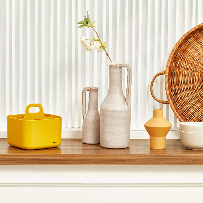 Organizador de mesa Porta Vita Amarelo